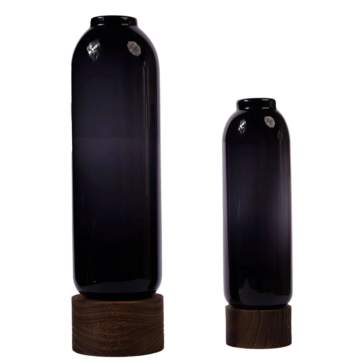 Saint Flower Vase With Wooden Base Tall