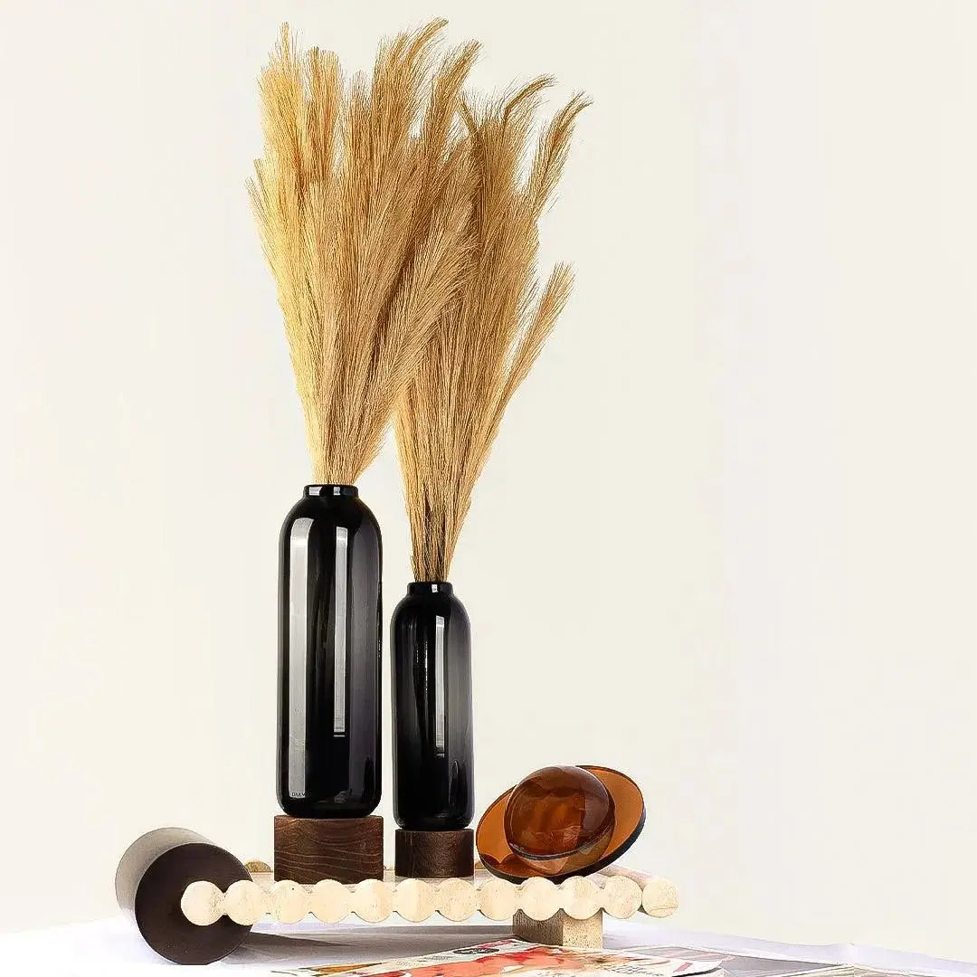 Saint Flower Vase With Wooden Base Tall
