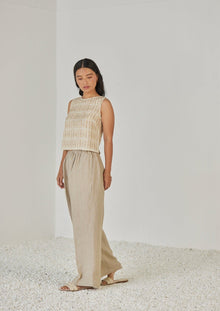 Sakura Mosaic Sand Boatneck Top