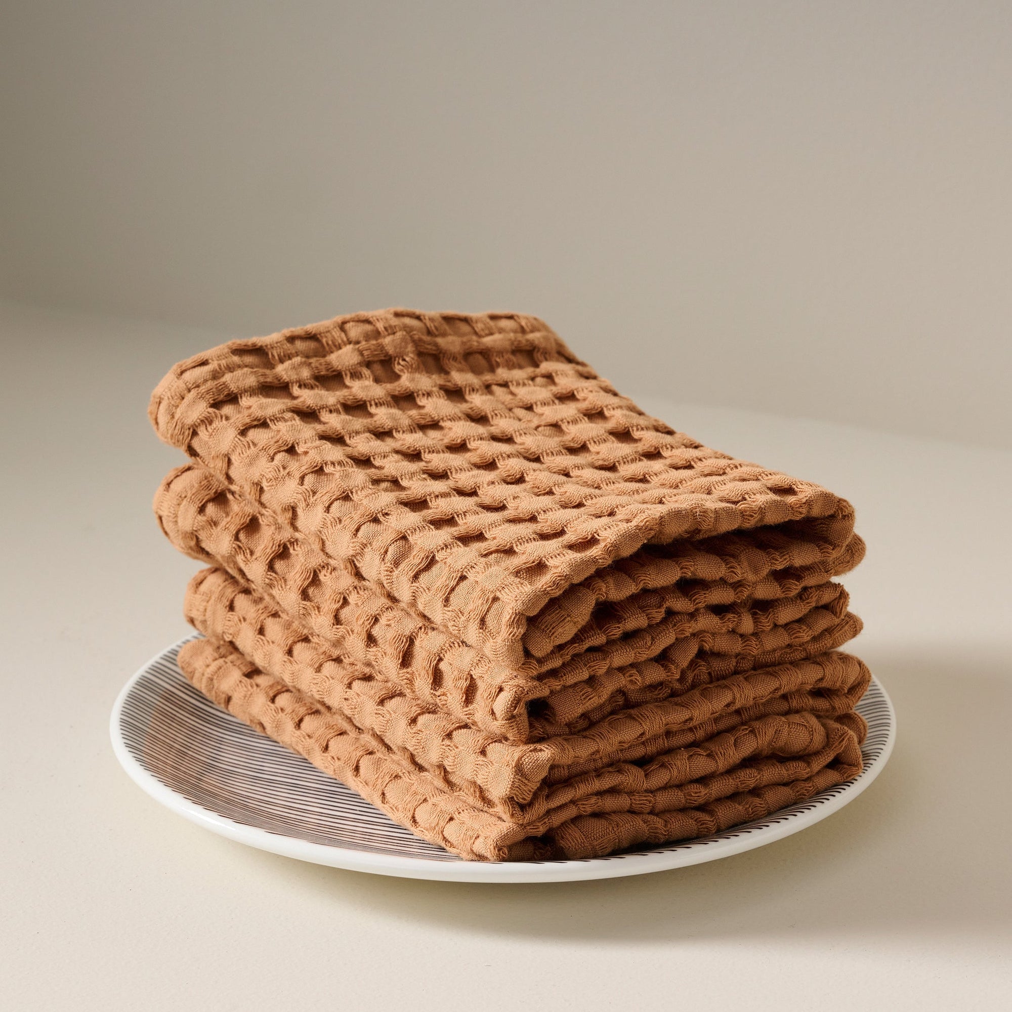 Salted Brick | Cotton | Waffle | Face Towels - Set of 2