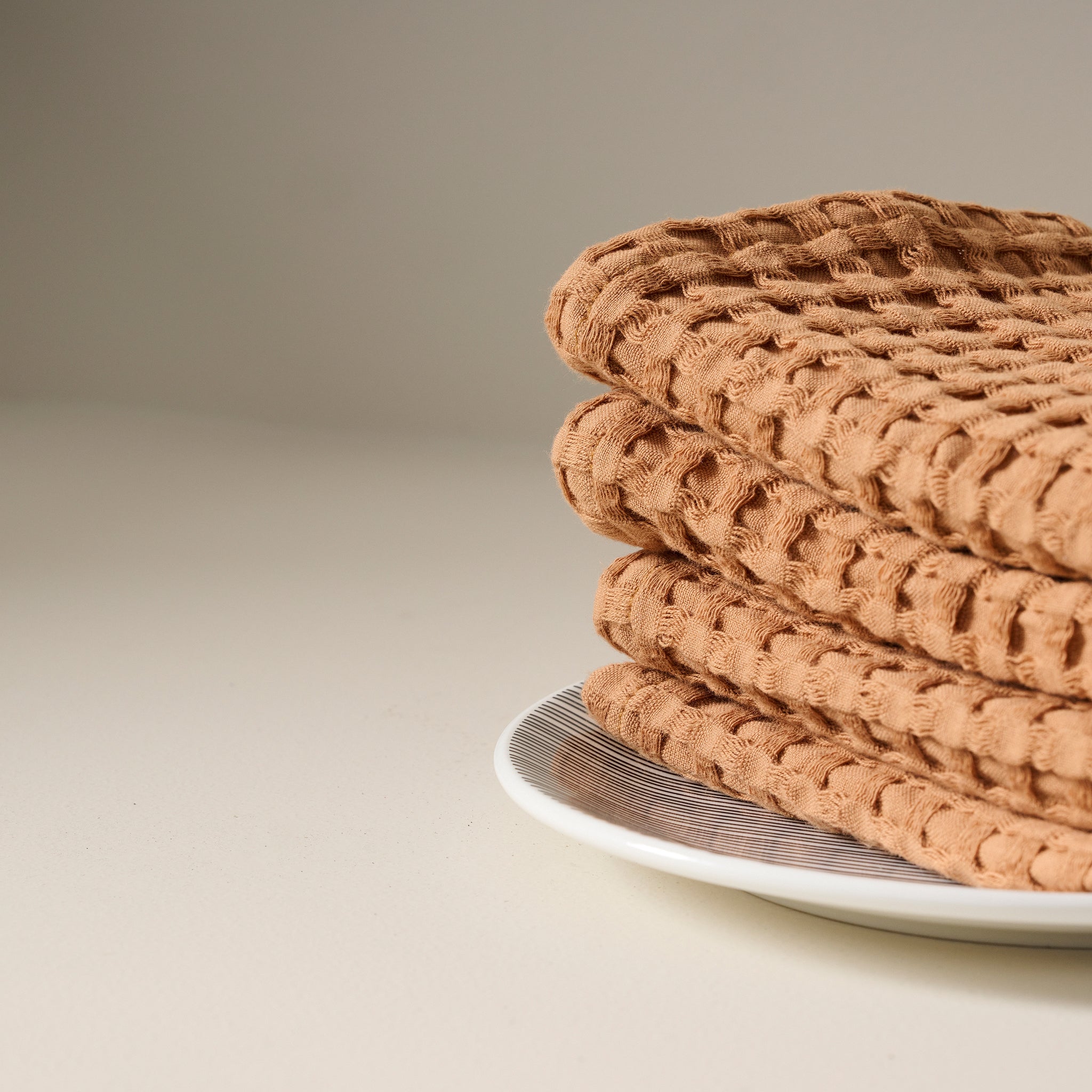 Salted Brick | Cotton | Waffle | Face Towels - Set of 2