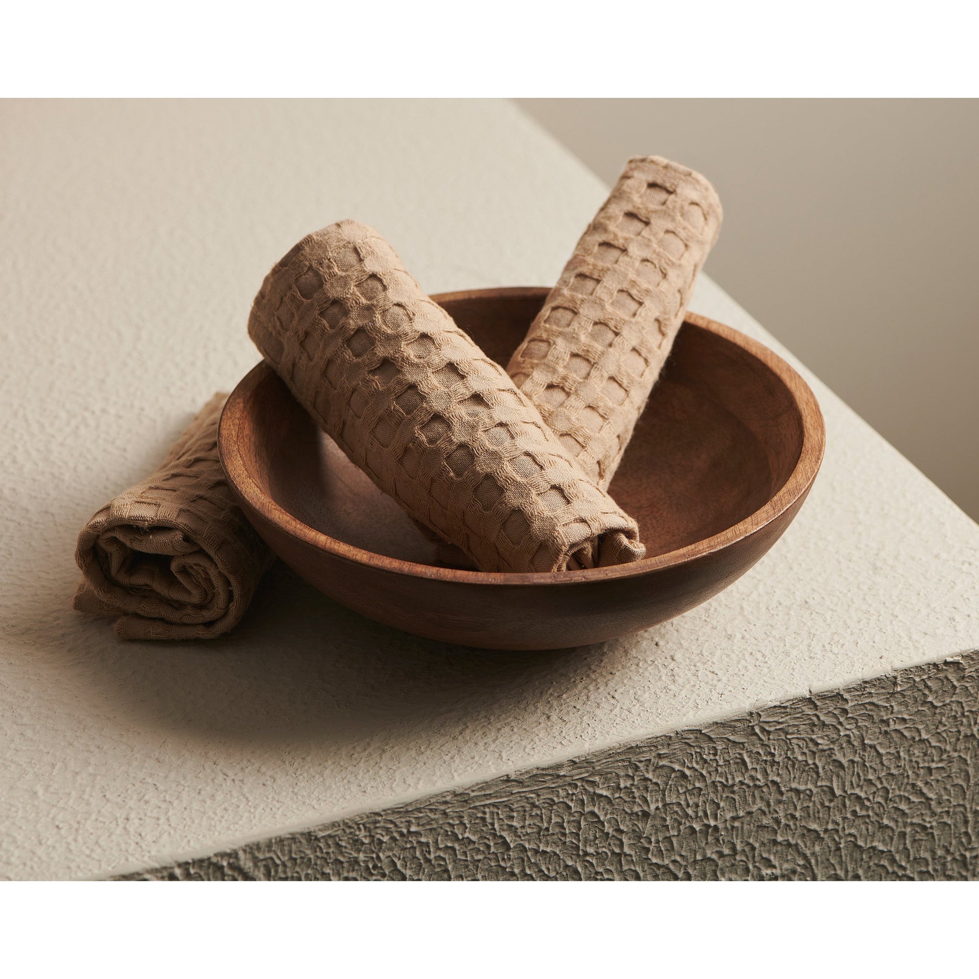 Sand | Cotton | Waffle | Face Towels - Set of 2