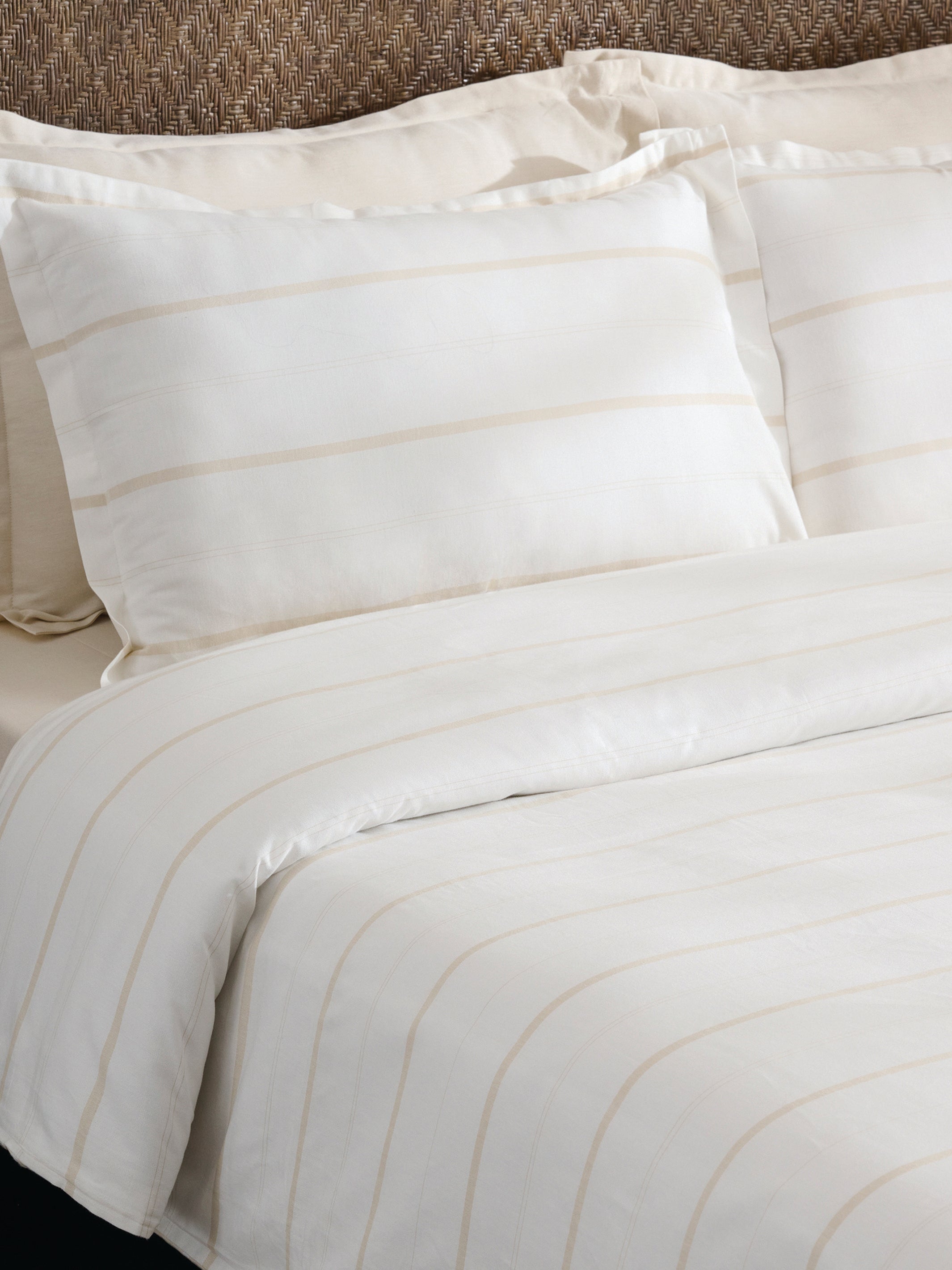 Sand Stripe Cotton Bamboo Chambray Comforter