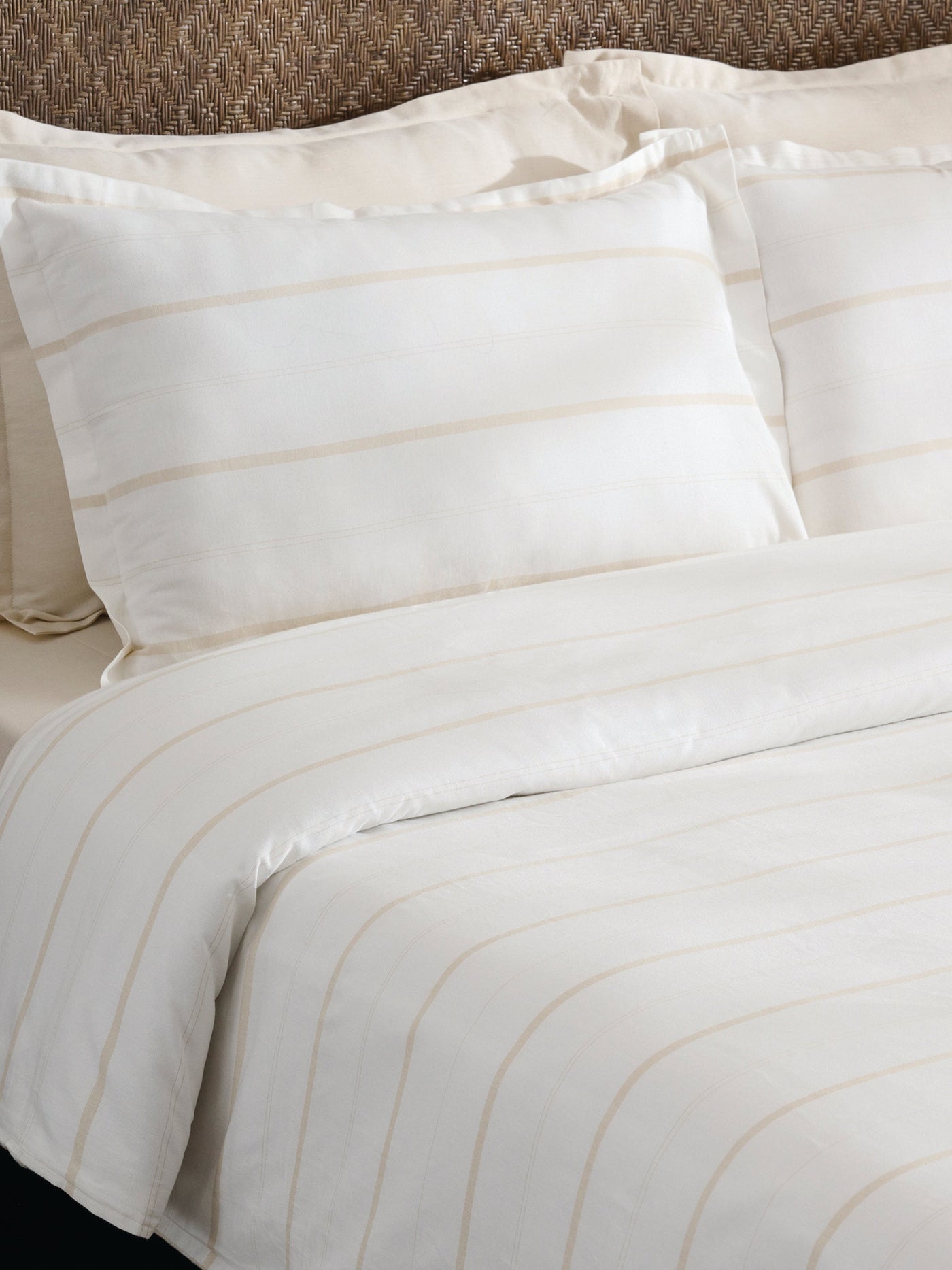 Sand Stripe Cotton Bamboo Chambray Comforter