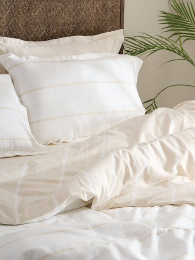 Sand Stripe Cotton Bamboo Chambray Comforter