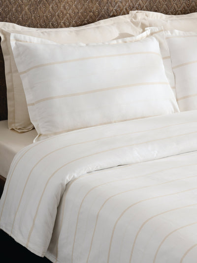 Sand Stripe Cotton Bamboo Chambray Duvet Cover