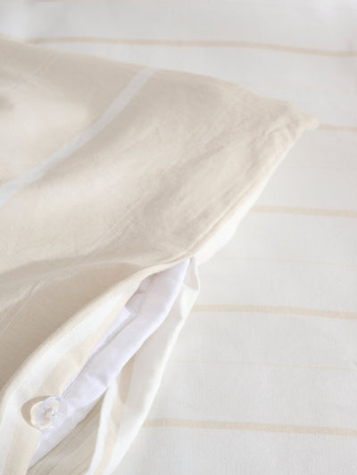 Sand Stripe Cotton Bamboo Chambray Duvet Cover