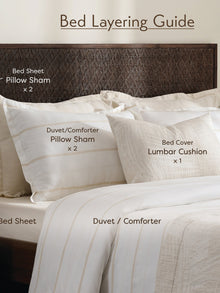 Sand Stripe Cotton Bamboo Chambray Duvet Cover