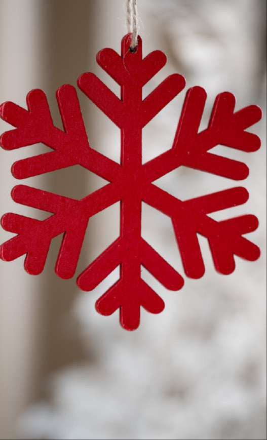 Red Snowflake Hanging Ornament_CC39