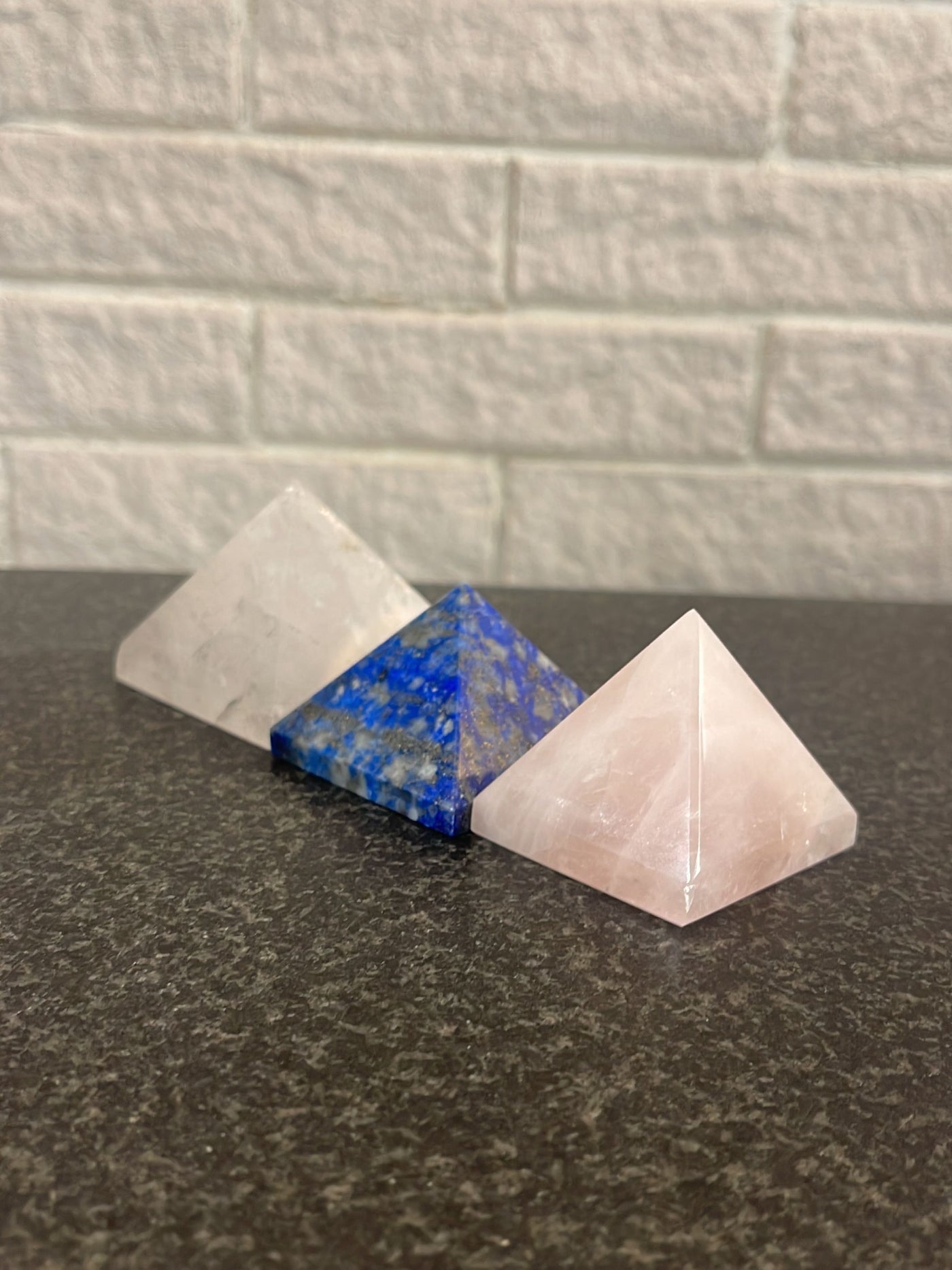 Semi Precious stone Paper Holder - Pyramid Rose