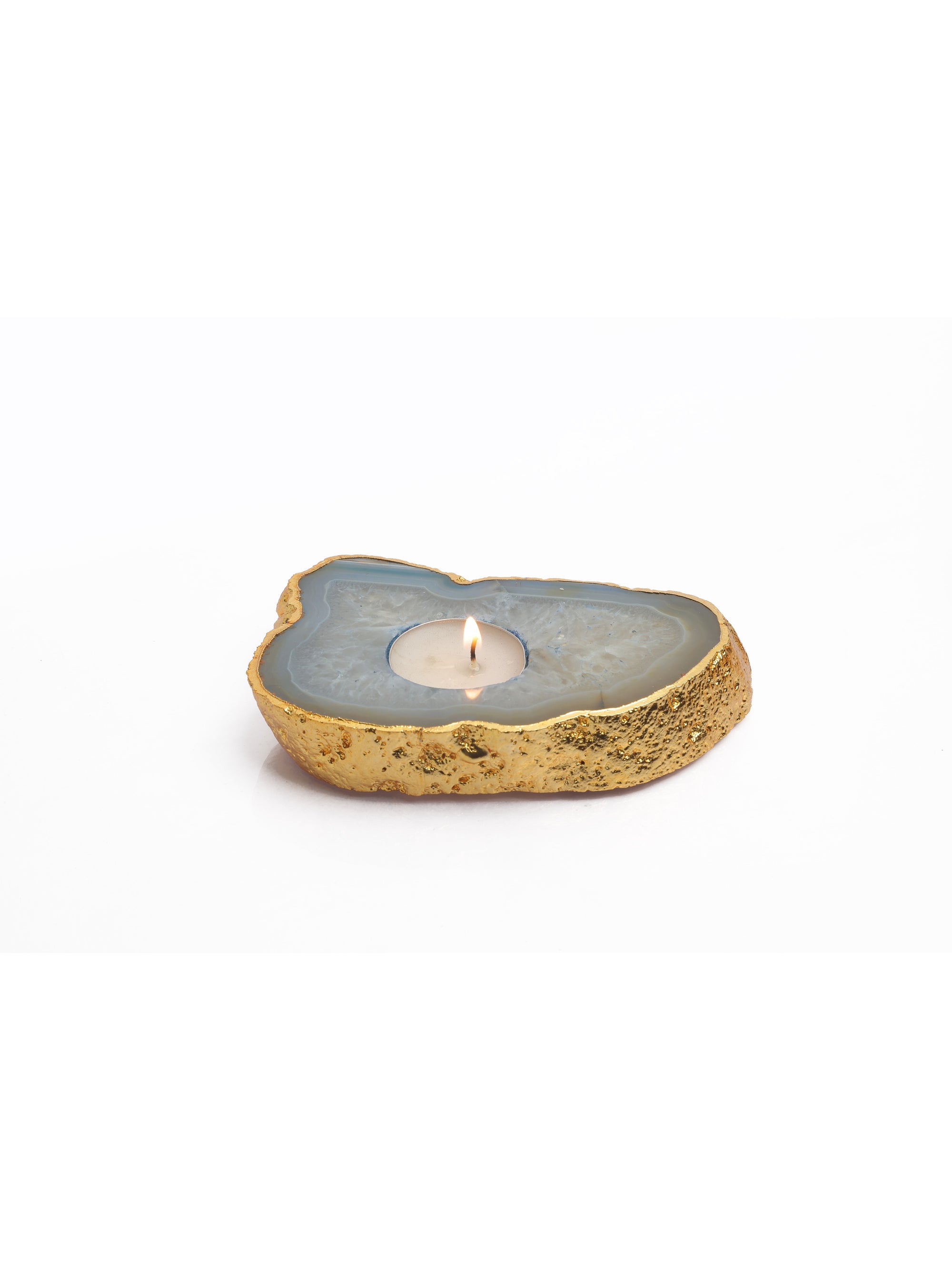 Semi Precious Tea Light Holder - Blue