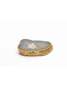 Semi Precious Tea Light Holder - Blue