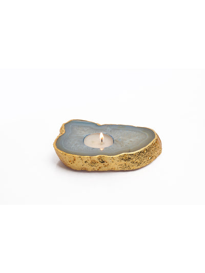 Semi Precious Tea Light Holder - Blue