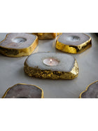 Semi Precious Tea Light Holder - White