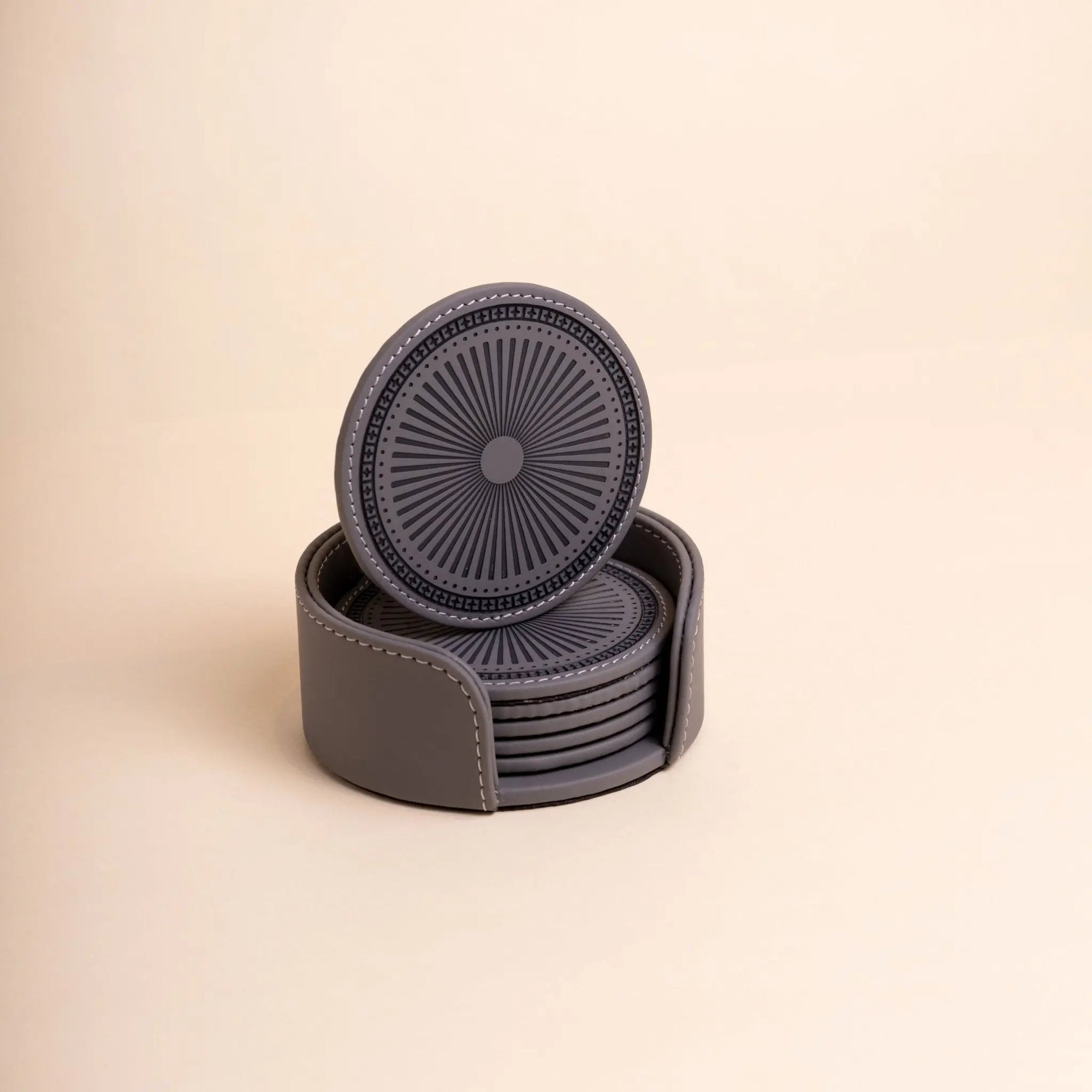 Sepia Homes | Aura Leather Coaster Set – Stylish Surface Protection - Sepia Homes
