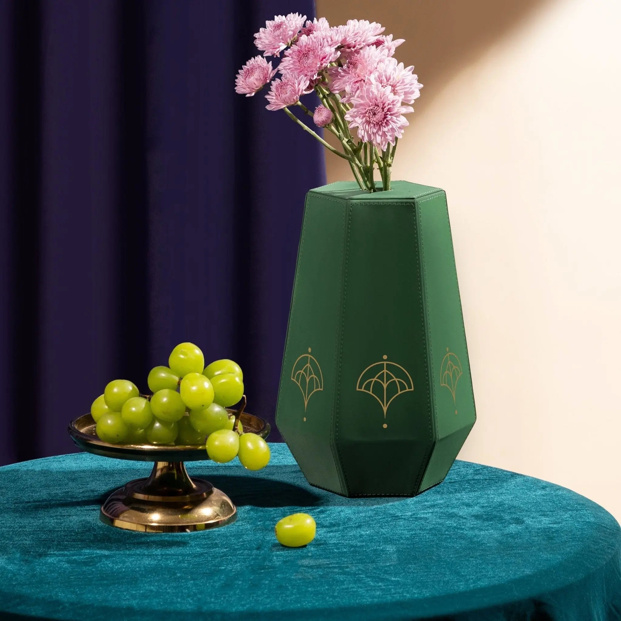 Sepia Homes Naxora Small Vase – Elegant Decorative Leatherette Vase - Product Image 