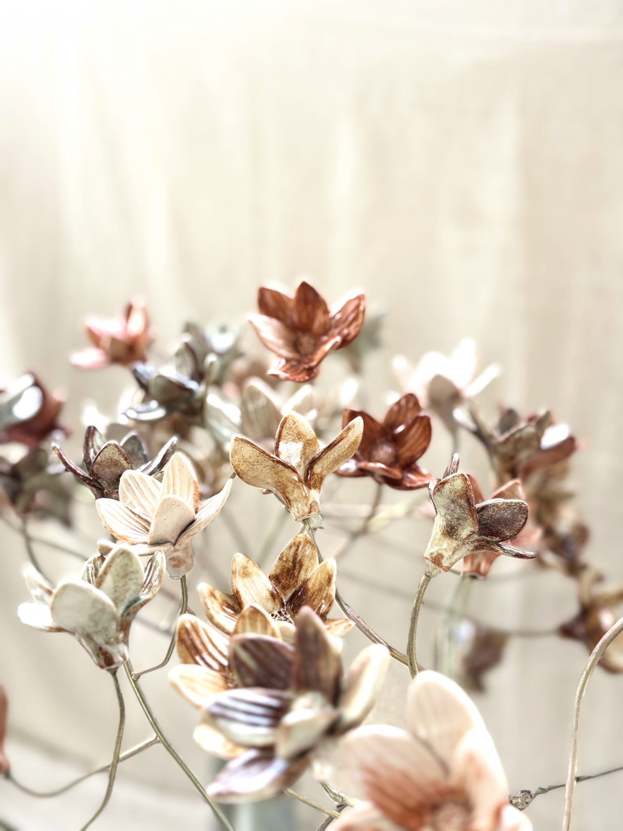 Sepia Dreams - Branched 5 flower stem