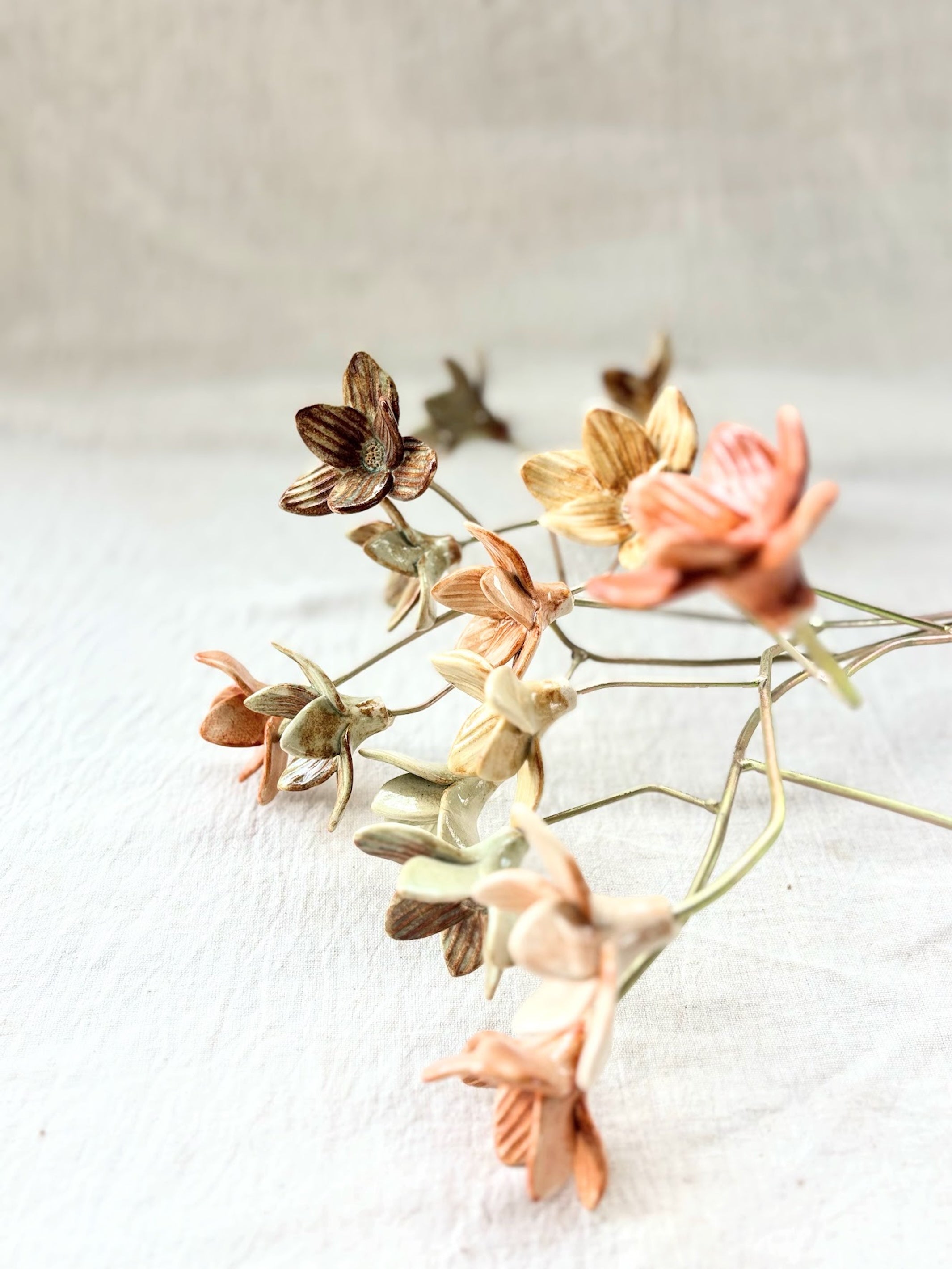 Sepia Dreams - Branched 5 flower stem