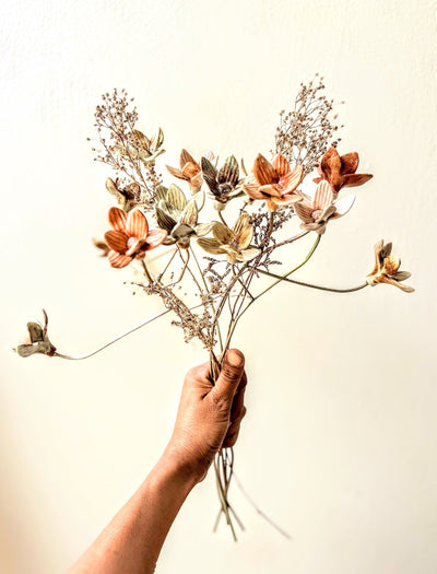Sepia Dreams - Branched 5 flower stem