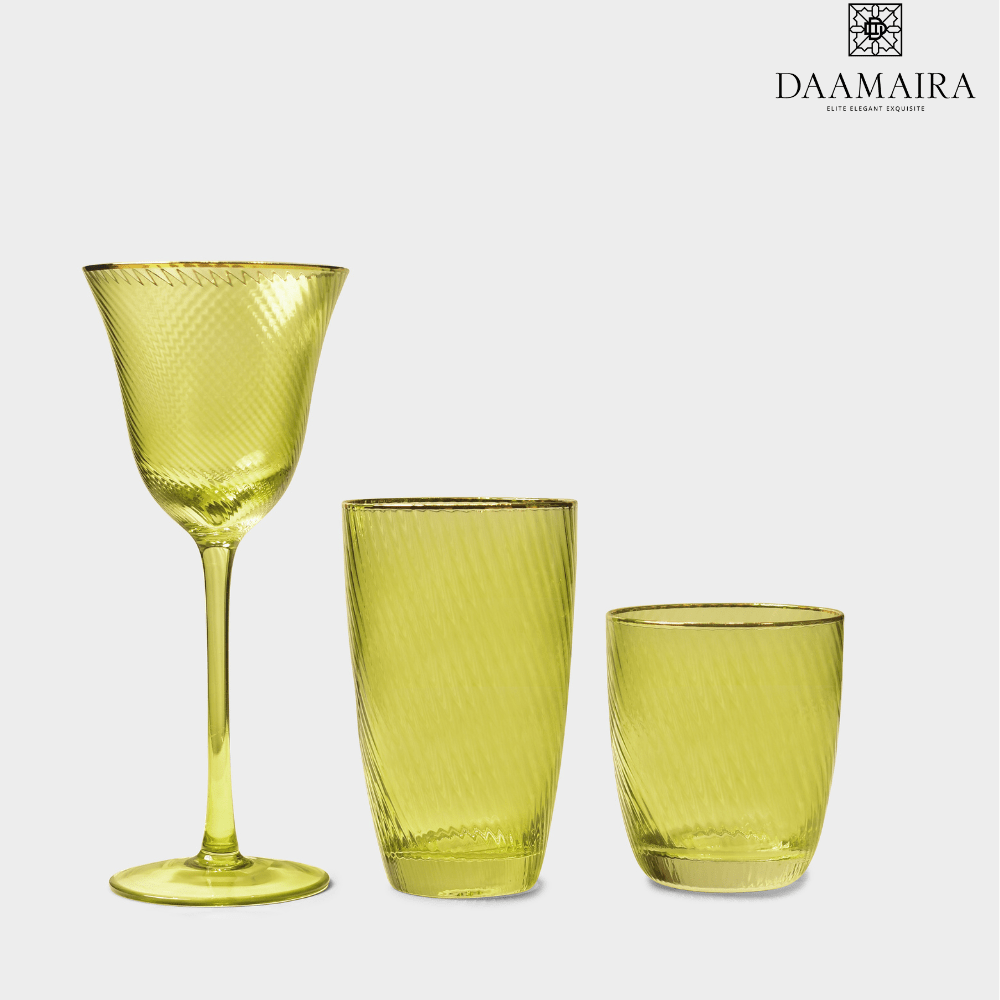 Shade Set Of 4 High Ball Glasses Green Hues