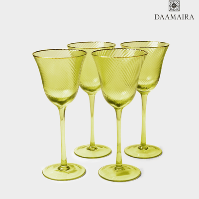 Shade Set Of 4 Wine Glasses Green Hues