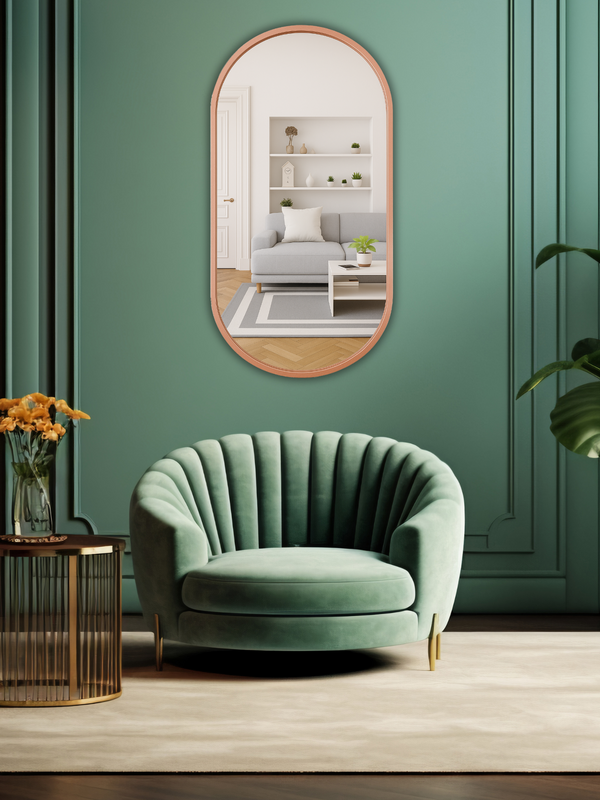 Classic Oblong Mirror- Rosegold
