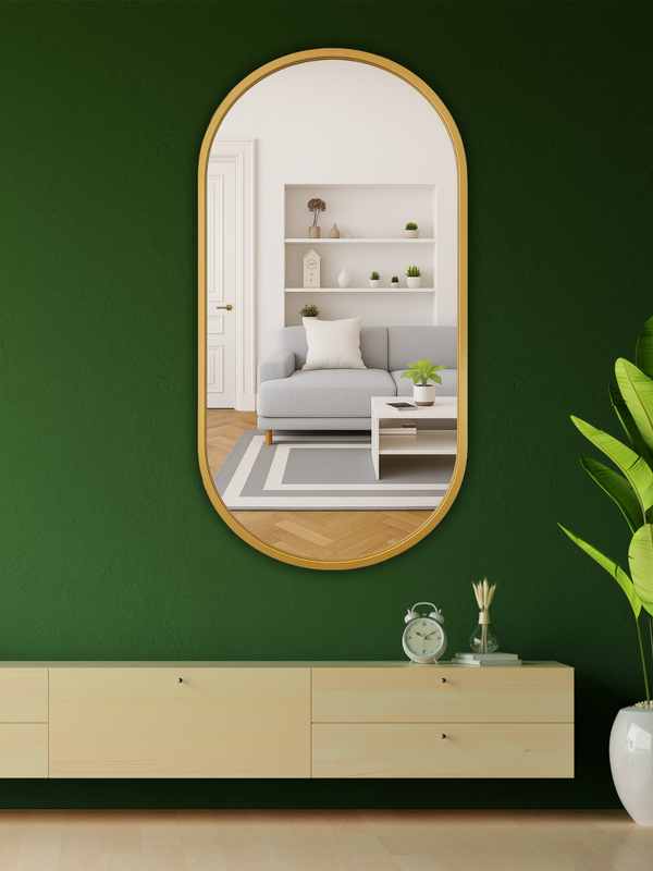 Classic Oblong Mirror- Gold