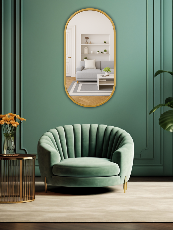 Classic Oblong Mirror- Gold