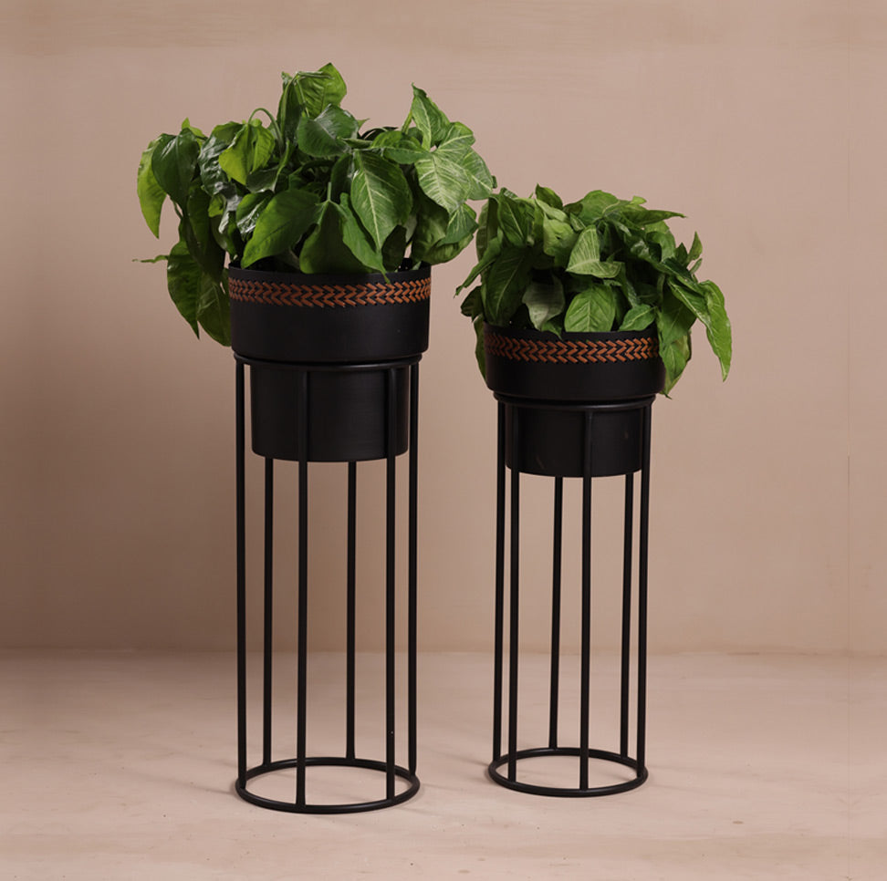 Black Weave Planter Set of 2