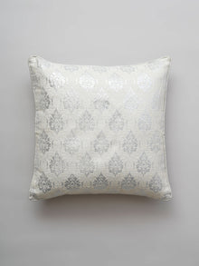 Cushion Cover - Silver Damask Embroidered
