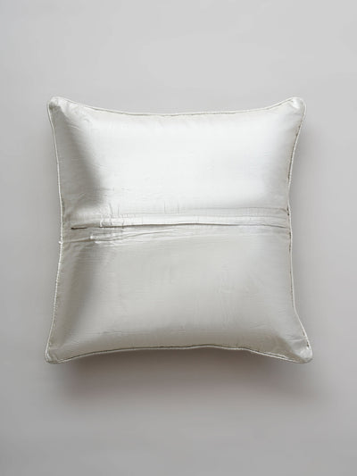 Cushion Cover - Silver Damask Embroidered