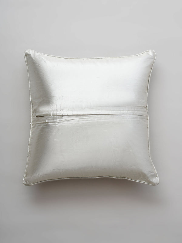 Cushion Cover - Silver Damask Embroidered