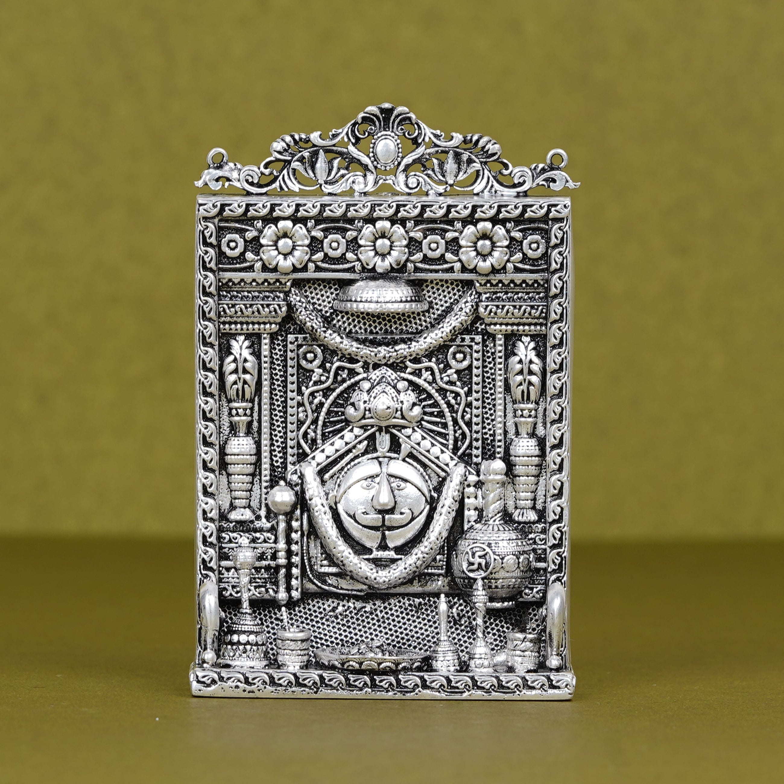 Salasar Balaji Idol For Car Dashboard in Pure Silver Plating
