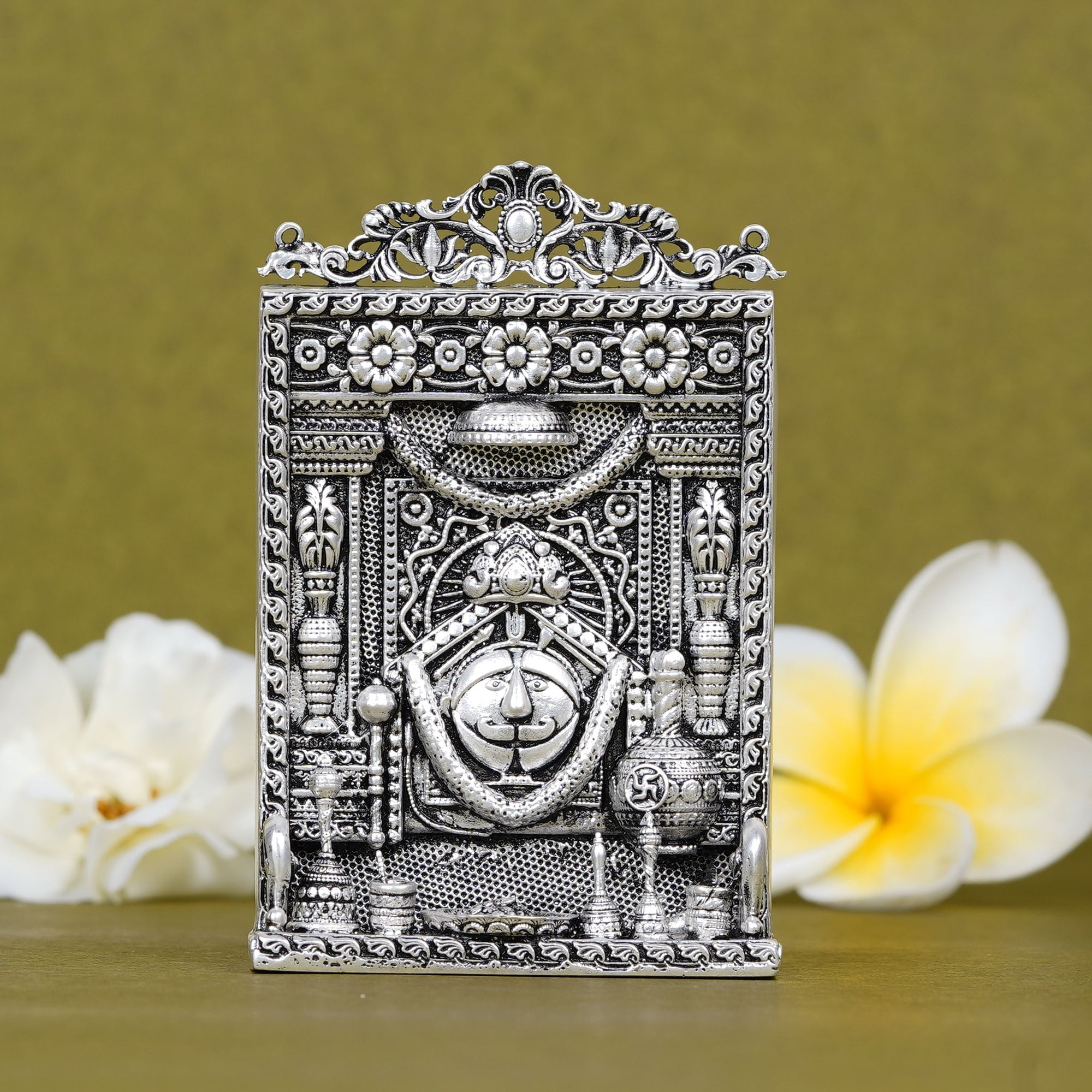 Salasar Balaji Idol For Car Dashboard in Pure Silver Plating