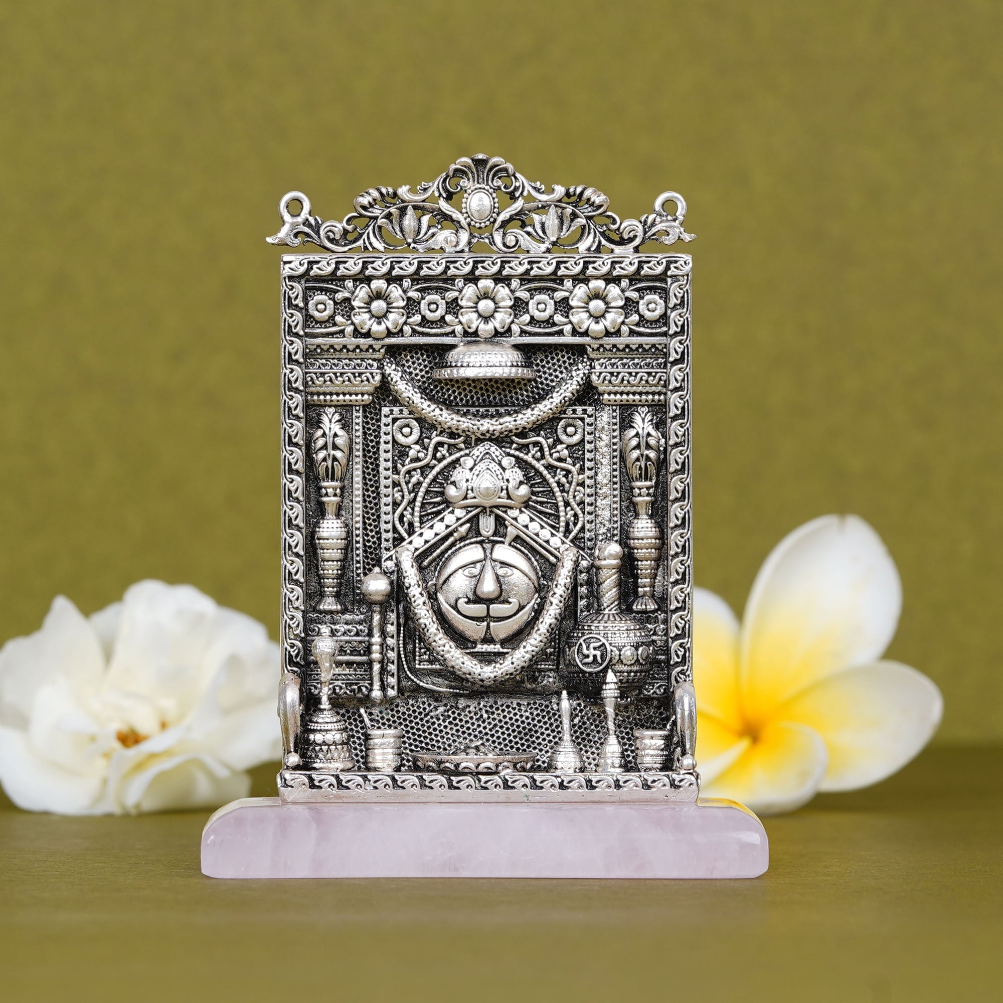 Salasar Balaji Idol For Car Dashboard in Pure Silver Plating