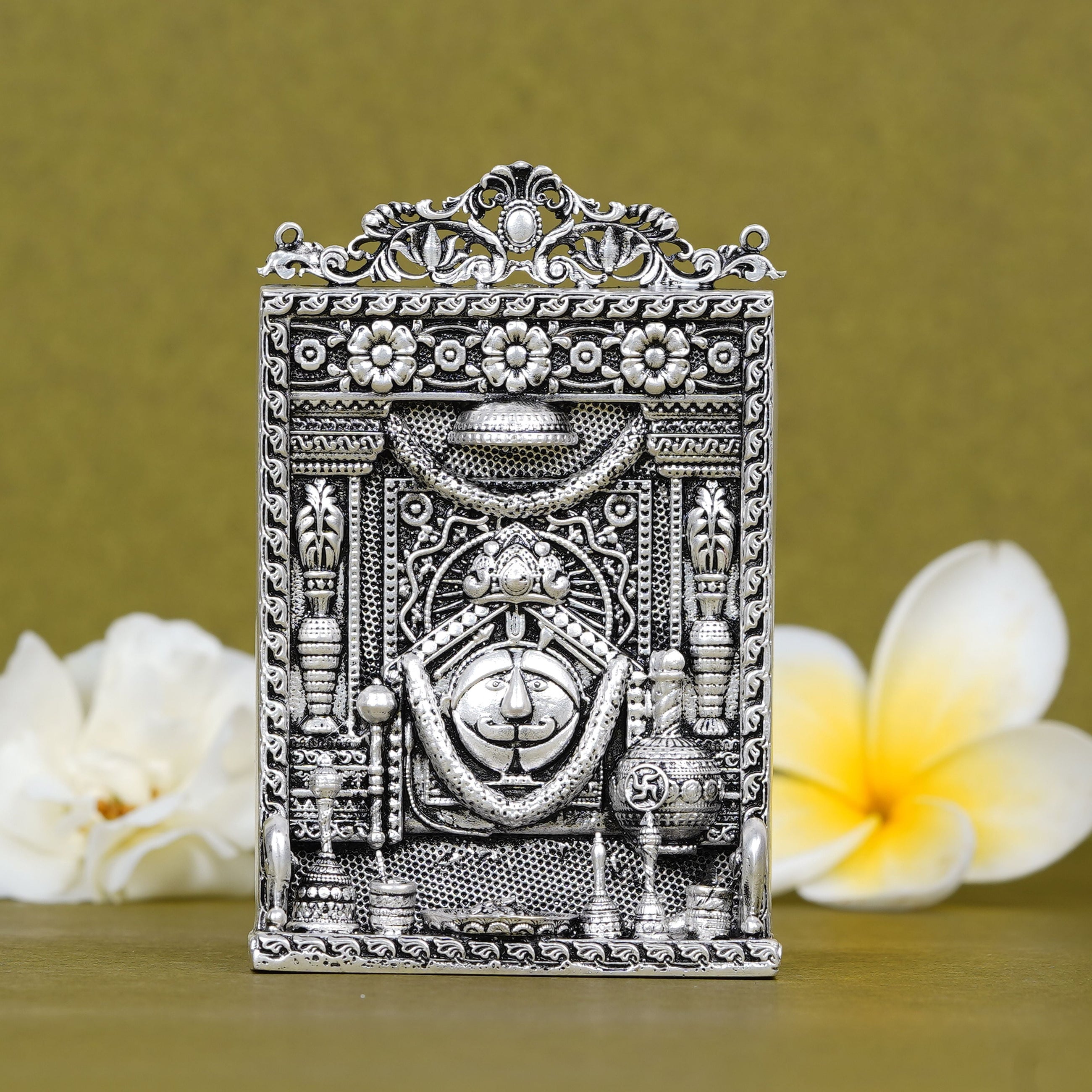 Salasar Balaji Idol For Car Dashboard in Pure Silver Plating