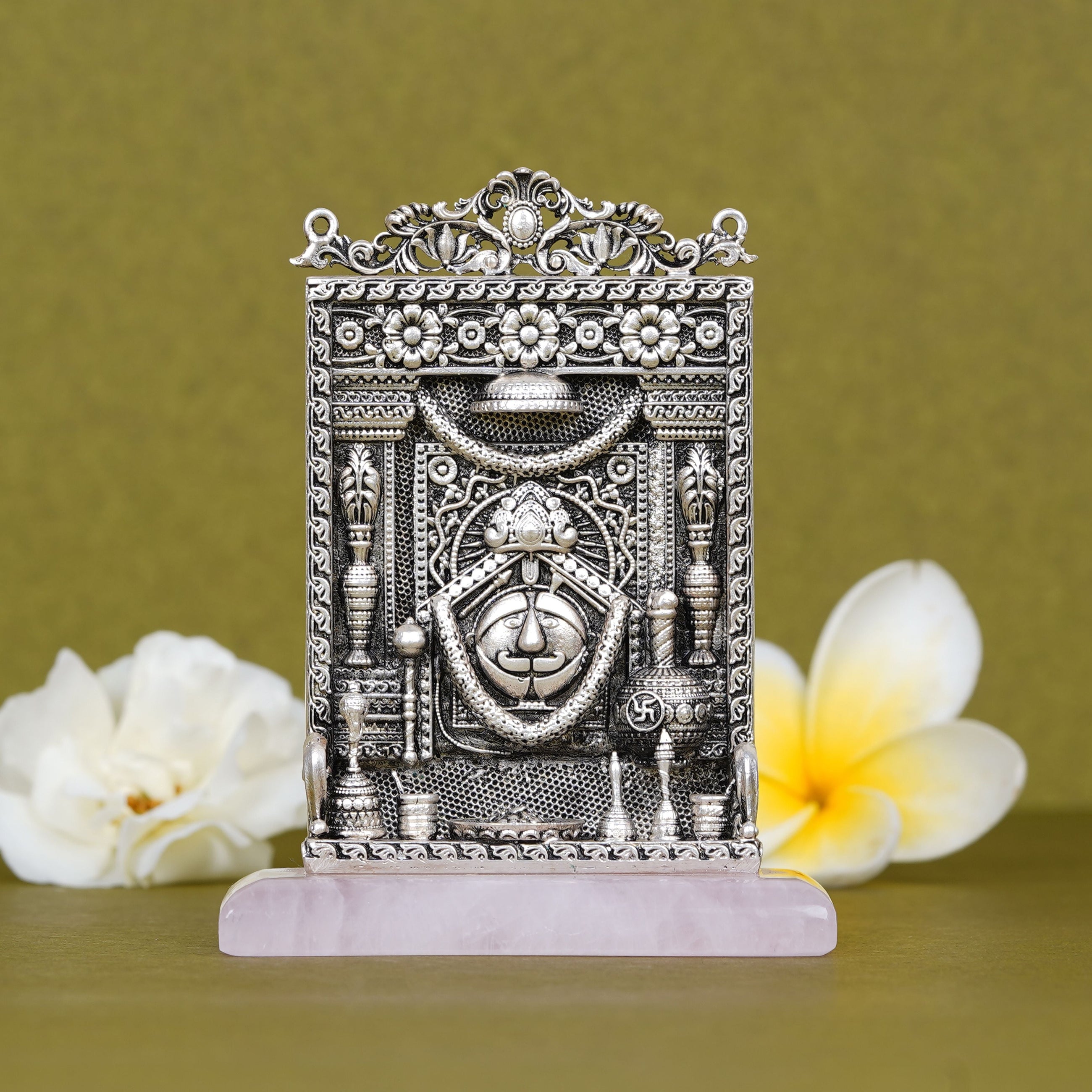 Salasar Balaji Idol For Car Dashboard in Pure Silver Plating