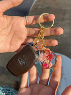 Pink field keychain