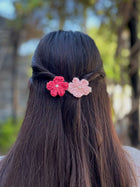 Floral crochet alligator clip