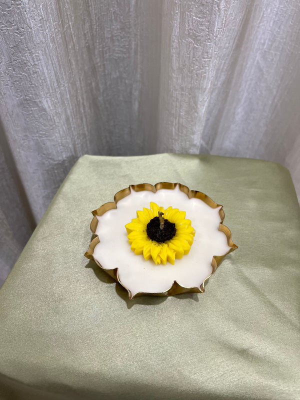 Sunflower urli candle gift set