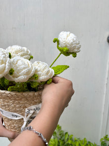 Crochet White Rose