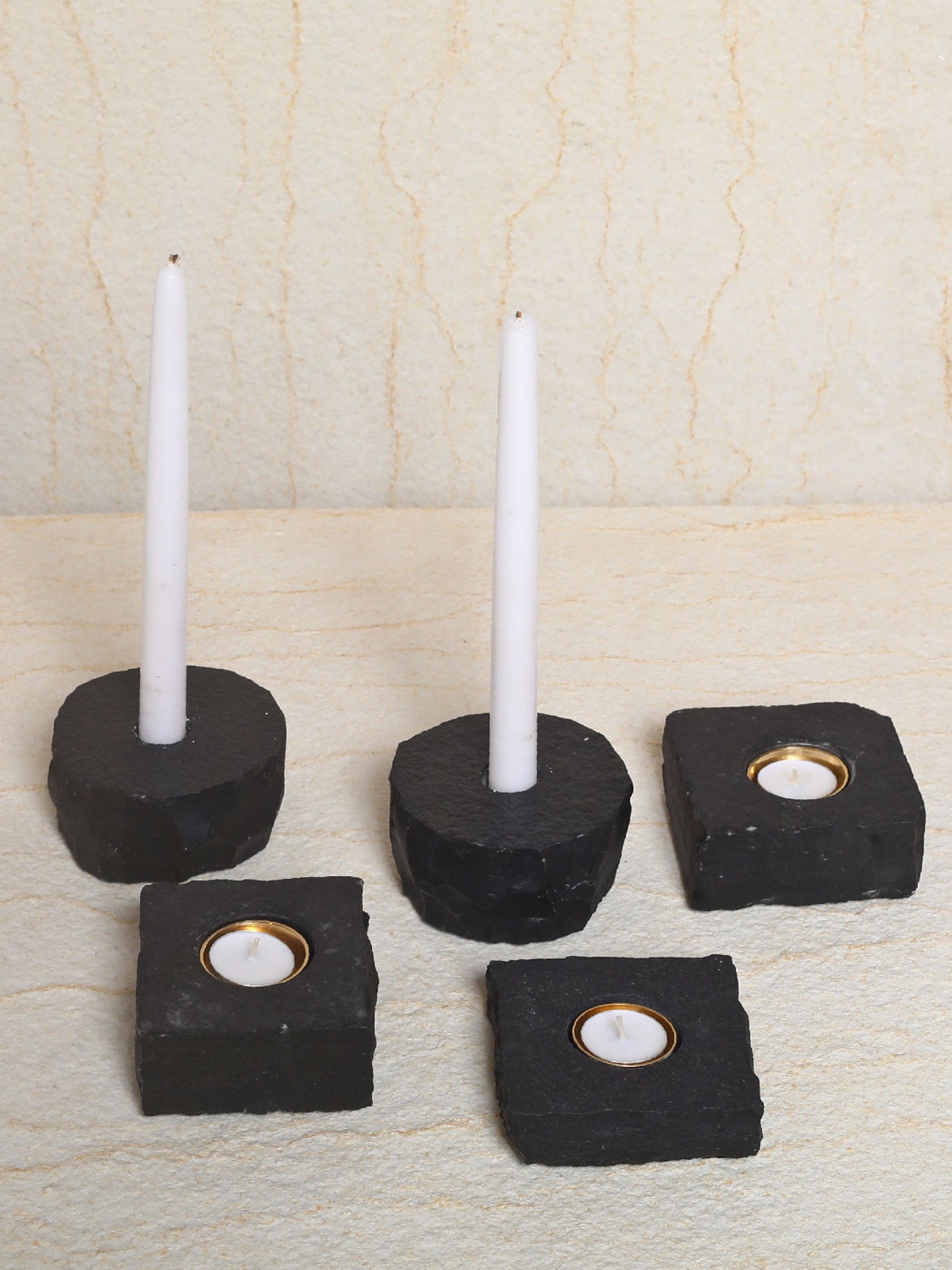 Slate Round Candle Holder