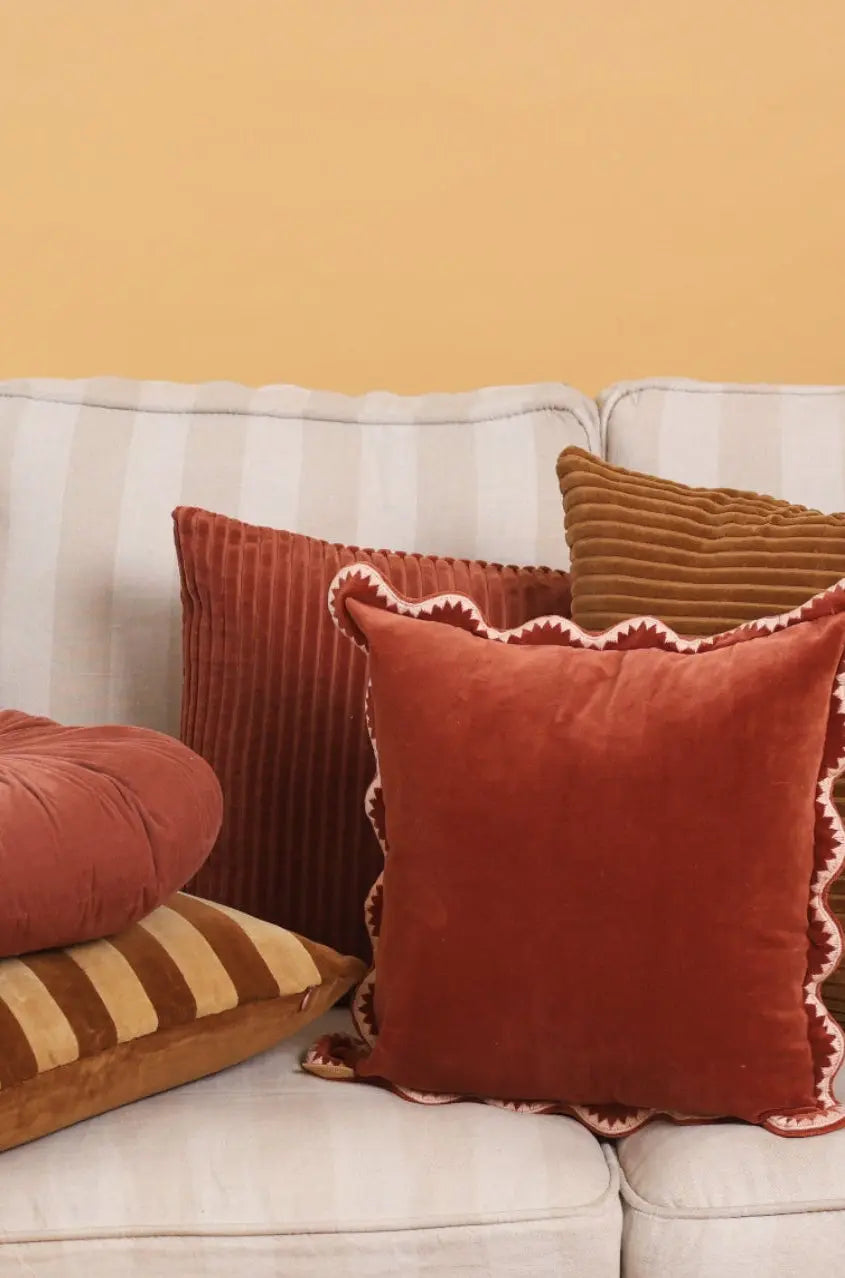 Luna Rhubarb Velvet Cushion Cover
