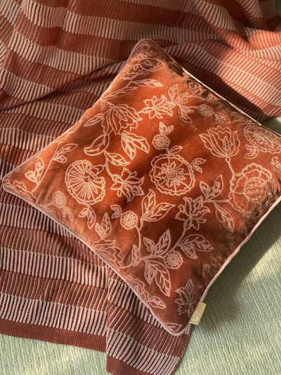 Rosabelle Chintz Rhubarb Cushion Cover