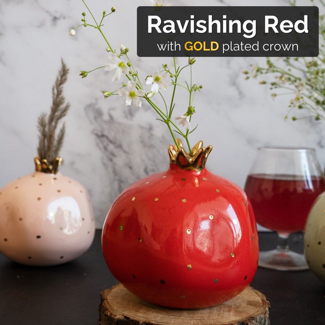 Ceramic Pomegranate Gift Set of 2