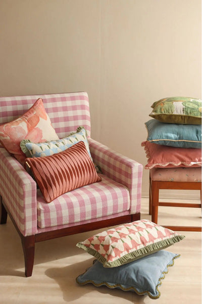 Ripple Rhubarb Oblong Cushion Cover