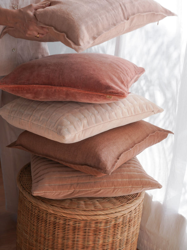 Soft Pink Velvet Cushion Cover