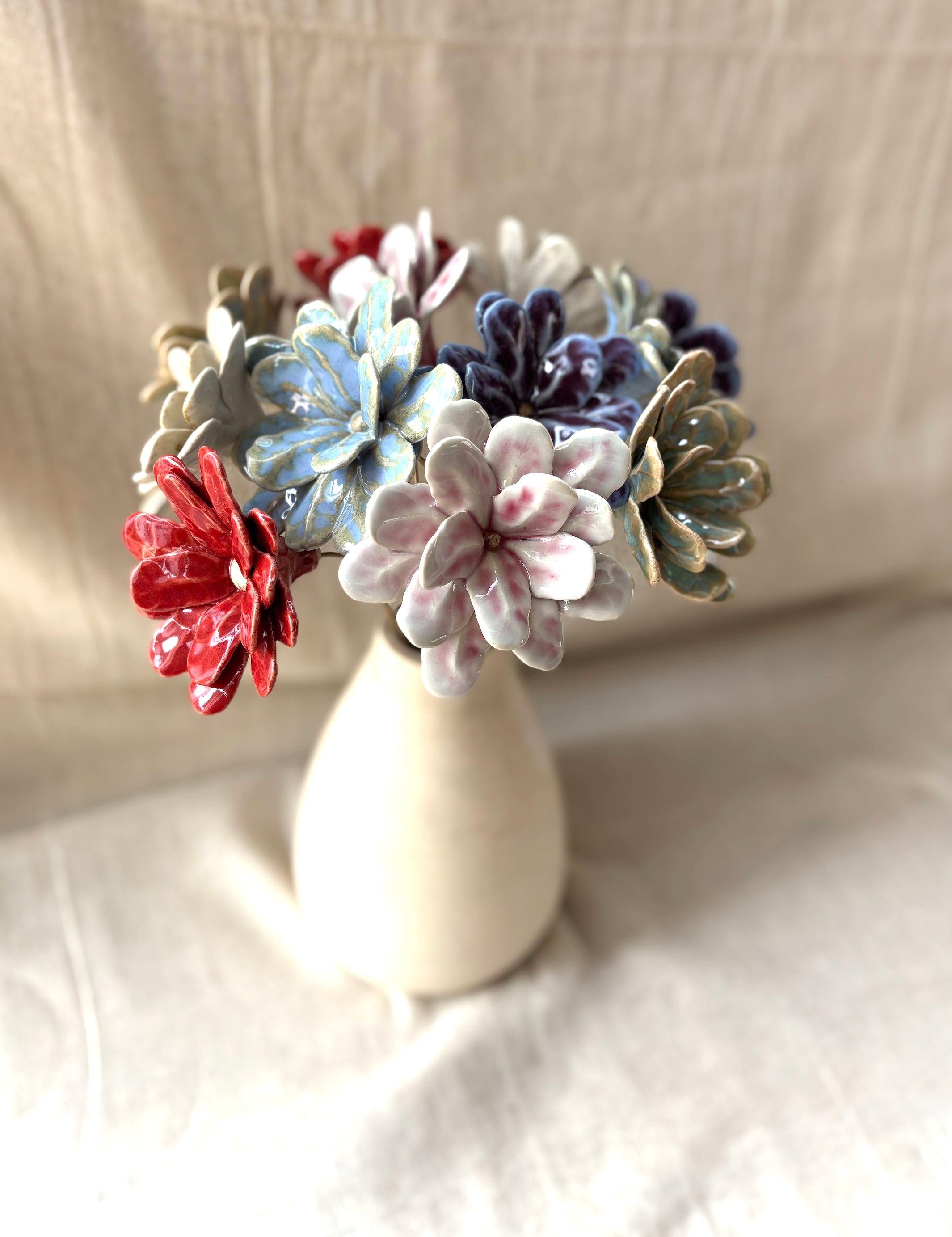 Soft Flame Electric Blue -Single Flower Stem