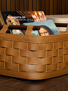 Soiree Leather Basket - Brown Large