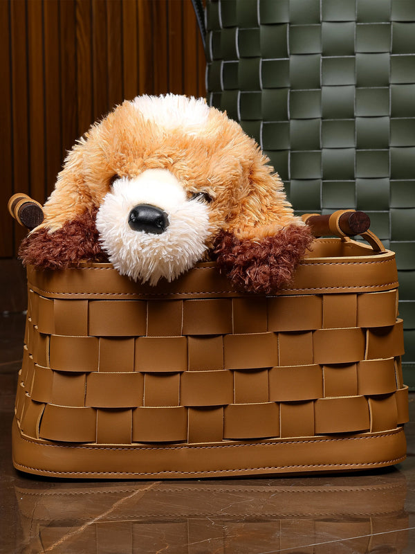 Soiree Leather Basket - Brown Large